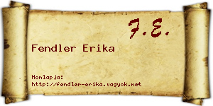Fendler Erika névjegykártya